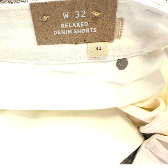 Madewell White Relaxed Denim Shorts 32 - Picture 3 of 4